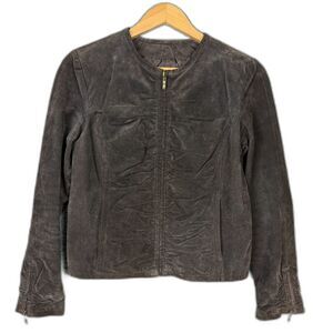 Dark Brown Suede Leather Jacket LAL Live a Little Small